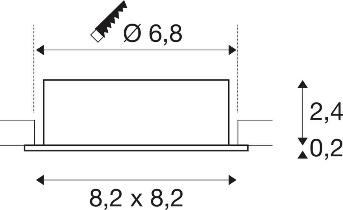 Inbouwspot New Tria 68 vierkant - zwart - GU10 SLV 4024163276177