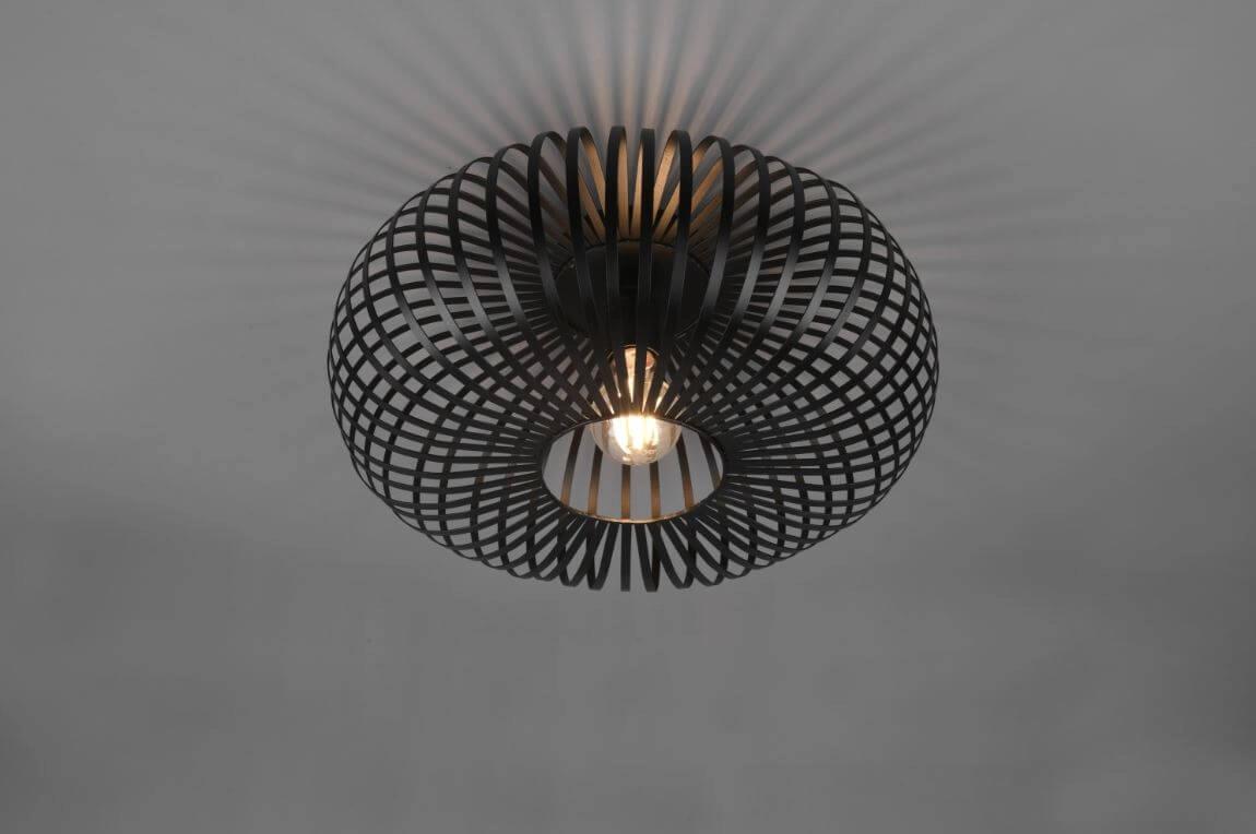 Zwarte plafondlamp Johann Ø 40cm Trio 4017807504170