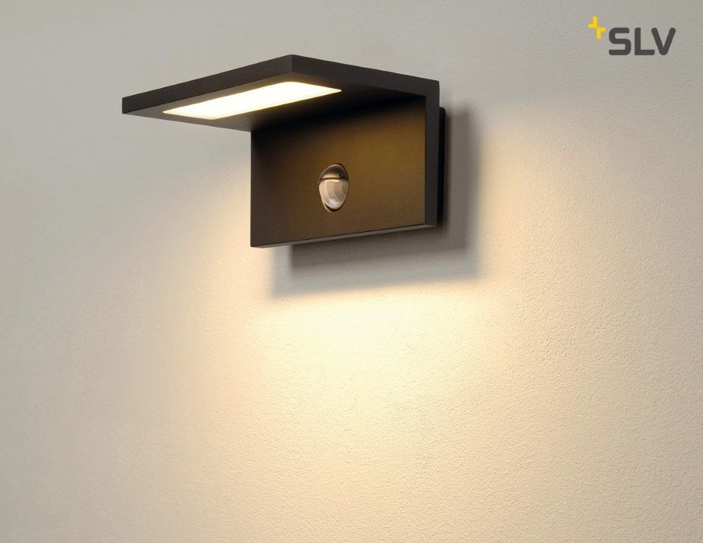 Wandlamp Led Sensor met bewegingssensor zwart SLV 4024163221986