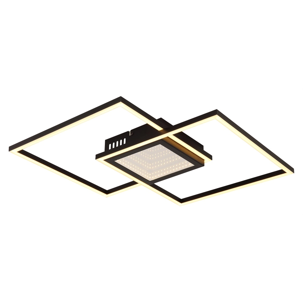 Moderne plafondlamp Saunders zwart vierkant Globo 9007371475353