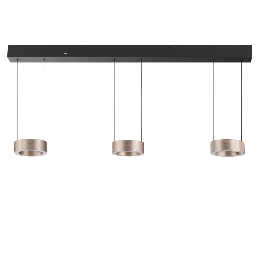 Design hanglamp Axion 3-lichts zwart met bruin Brilliant 4004353477195