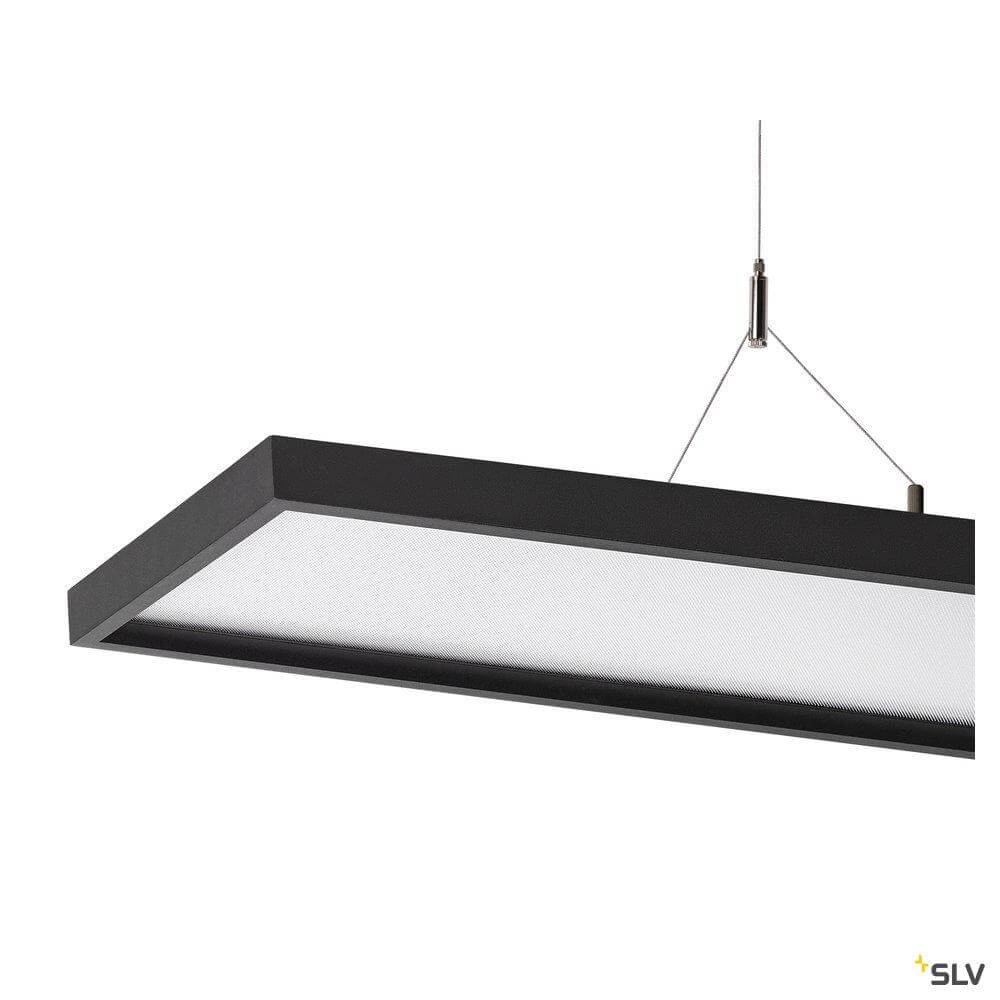 Led kantoor hanglamp Worklight Dali 57w - 4000K - 120cm zwart SLV 4024163254595