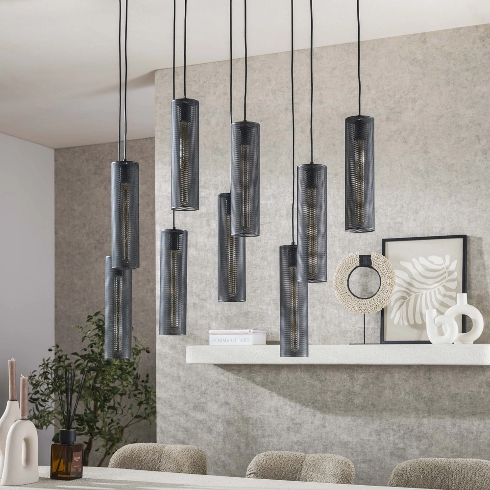 Tube hanglamp Tube 9-lichts - artic zwart Lyora 8716803511545