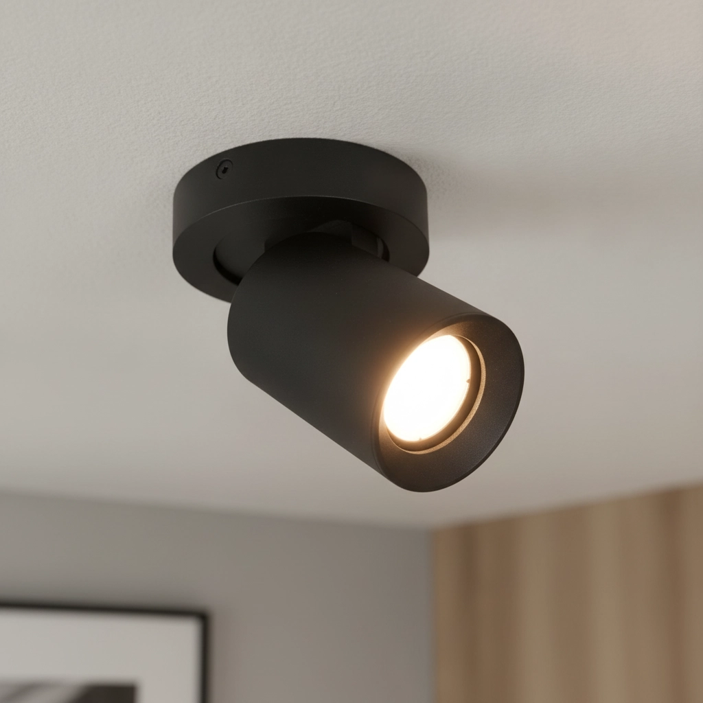 Ronde plafondlamp Megano 1-lichts zwart