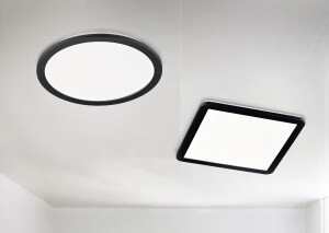 Vierkante plafonnière Camilla 40cm mat zwart Trio 4017807507782