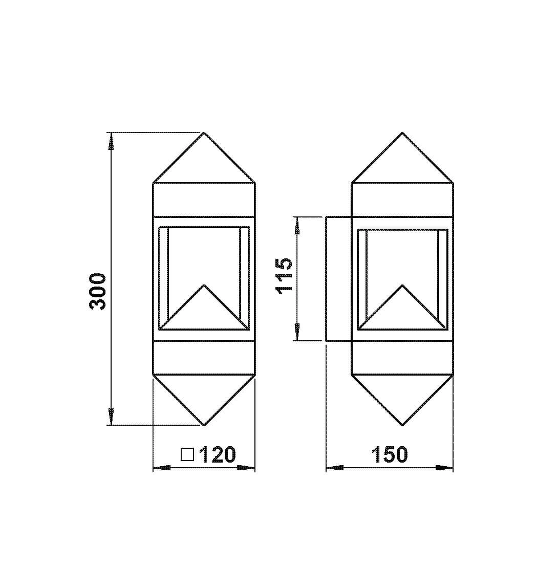 Wandlamp buiten zwart Led Oblong 30cm Albert 4007235606997