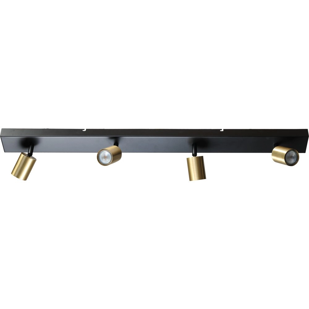 Plafondlamp zwart Bounce met 4 gouden spots Plafondlamp zwart Bounce met 4 gouden spots