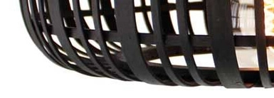 Zwarte plafondlamp Woodrow rotan Brilliant 4004353391811