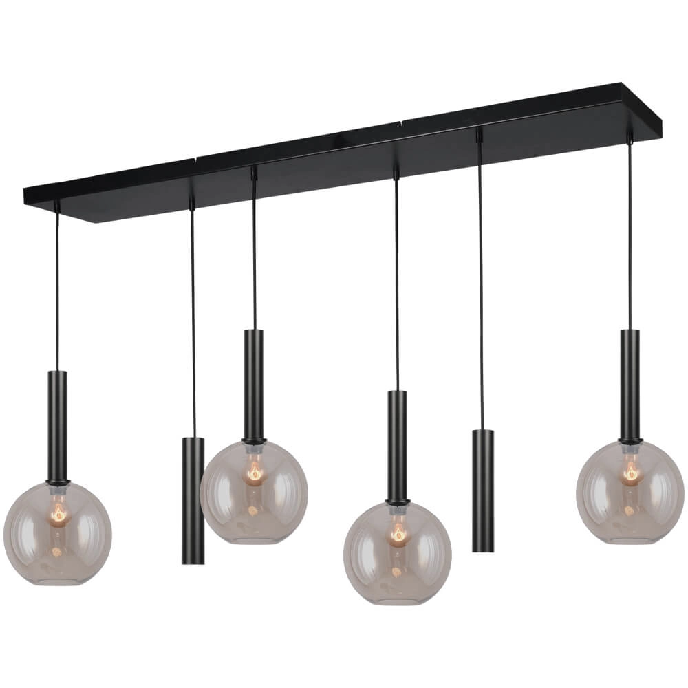 Eetkamer hanglamp Bella 2 met glazen en pendels