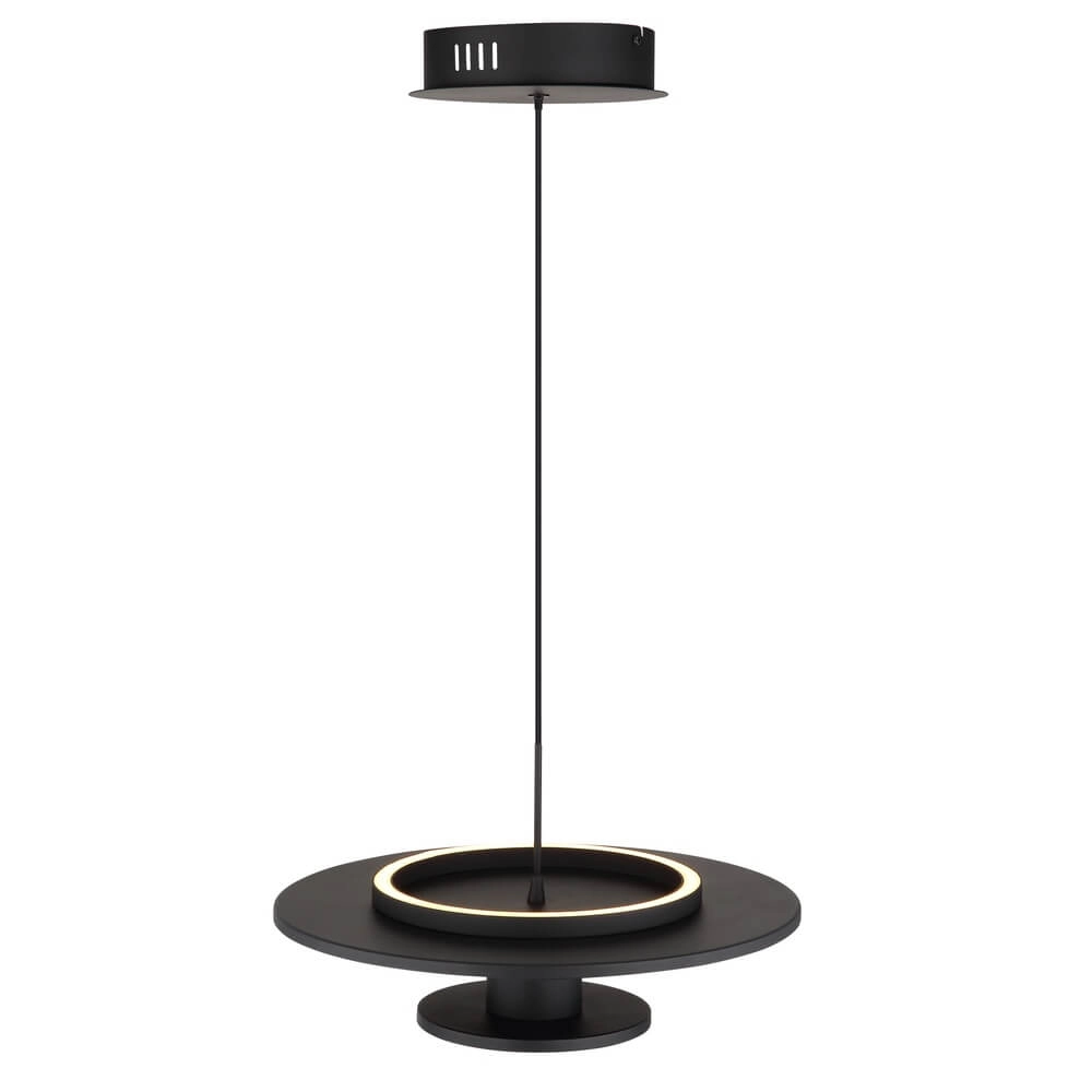 Zwarte hanglamp Carter Ø 38cm met vilt Globo 9007371474745