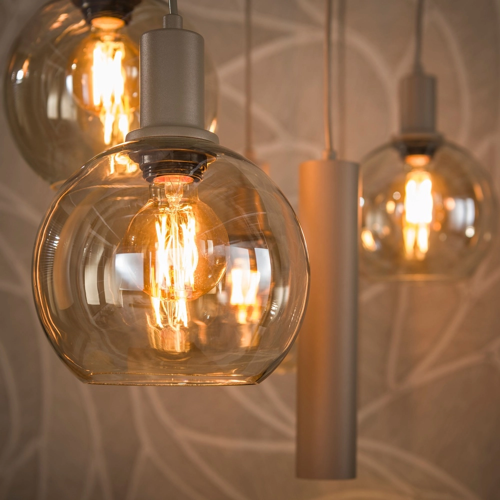 Design hanglamp Sfera 7-lichts zand bruin Lyora 8716803515161