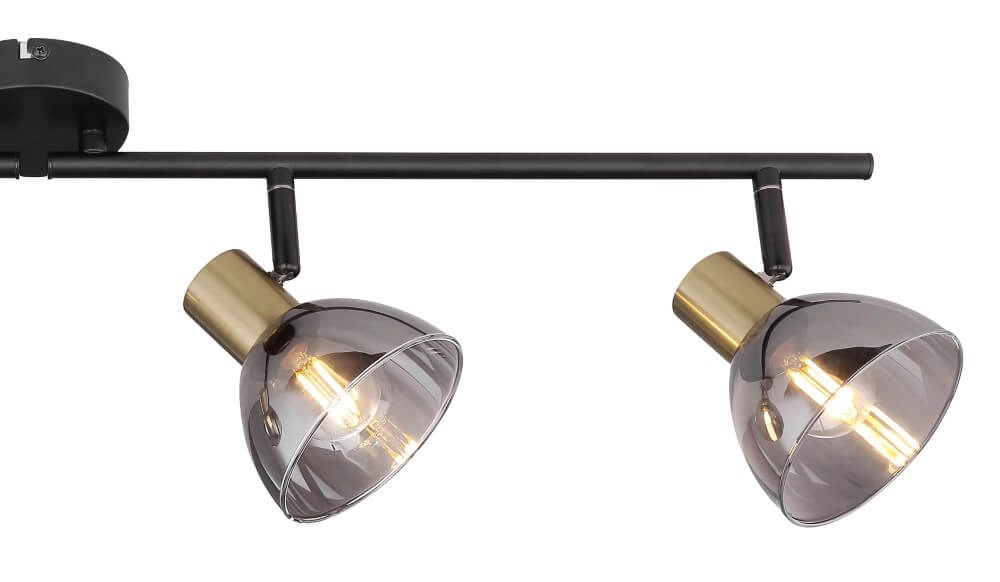 4-lichts plafondlamp Jay zwart met goud Globo 9007371387403