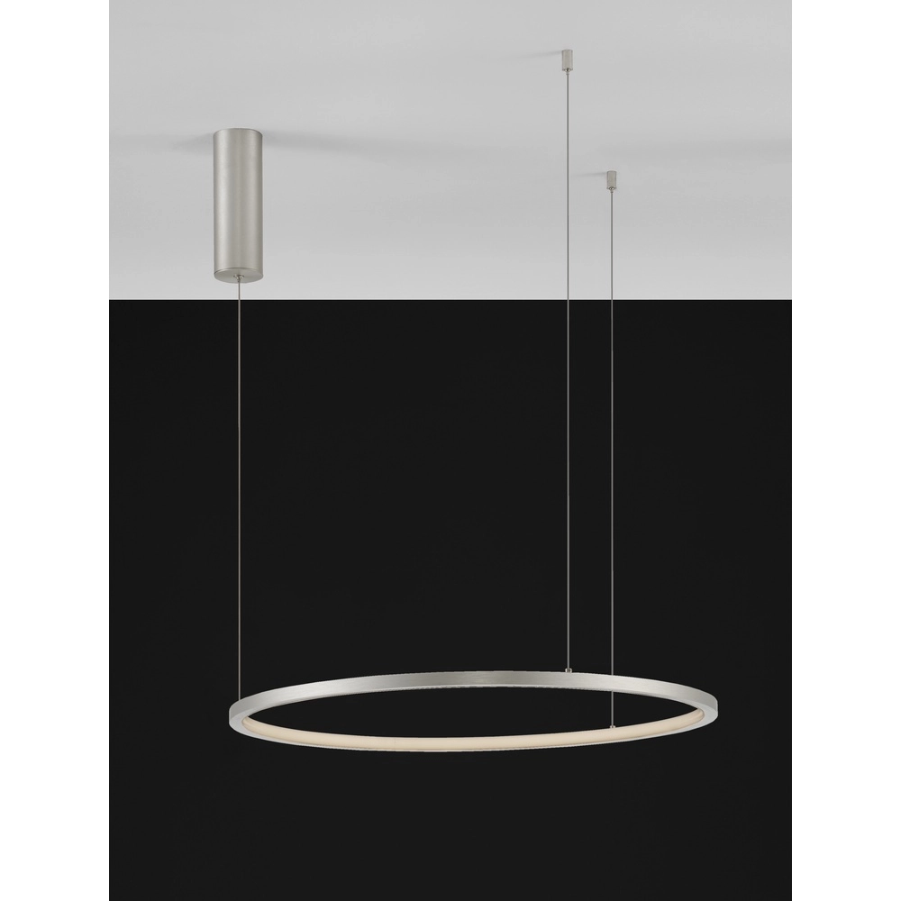 Ronde hanglamp Tarquin zilvergrijs Ø 60cm