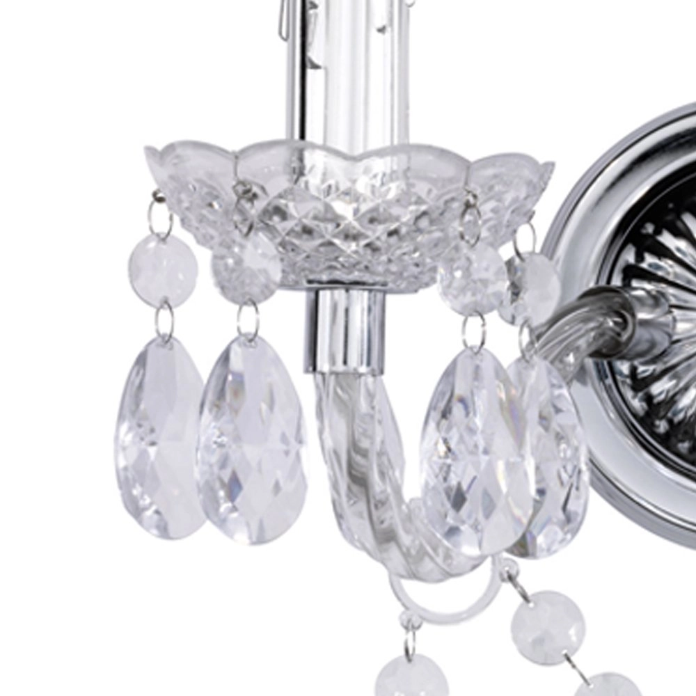 Wand kroonluchter Luster 2-lichts 26cm chroom met kristal Trio 4017807264654