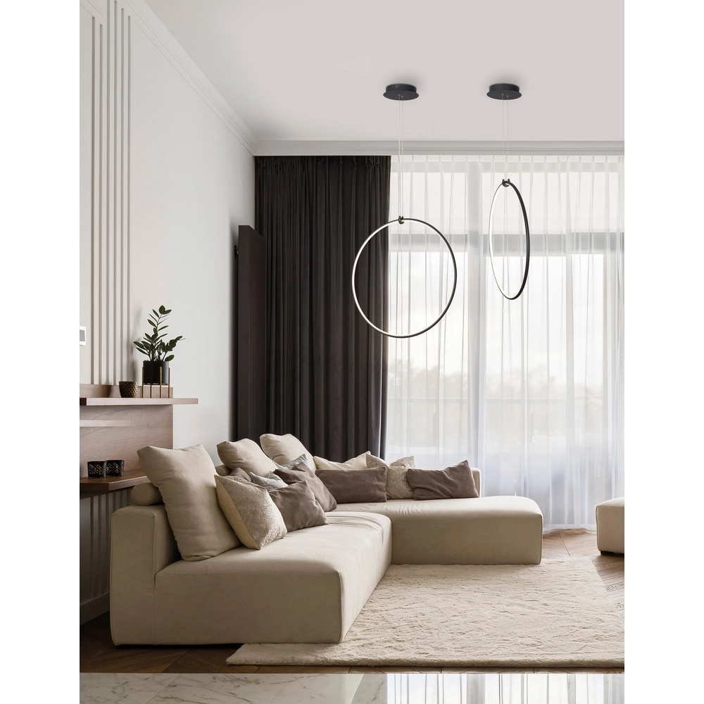 Hanglamp Ring zwart Ø 68cm Lyora 5212017429315