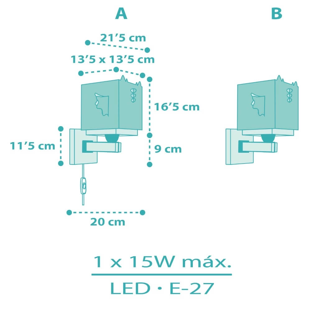 Design wandlamp Little Dragon blauw met wit Dalber 8420406643892