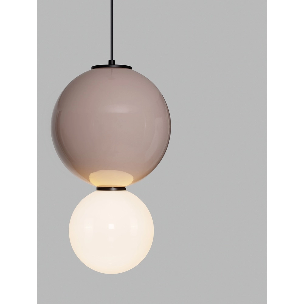 Pendant lamp Noesis Ø 25cm mocha brown with white Lyora 5212017483638