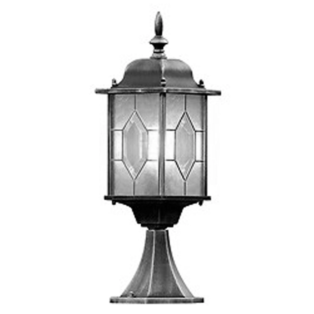 Sokkellamp Milano 51cm zwart zilver gevlamd