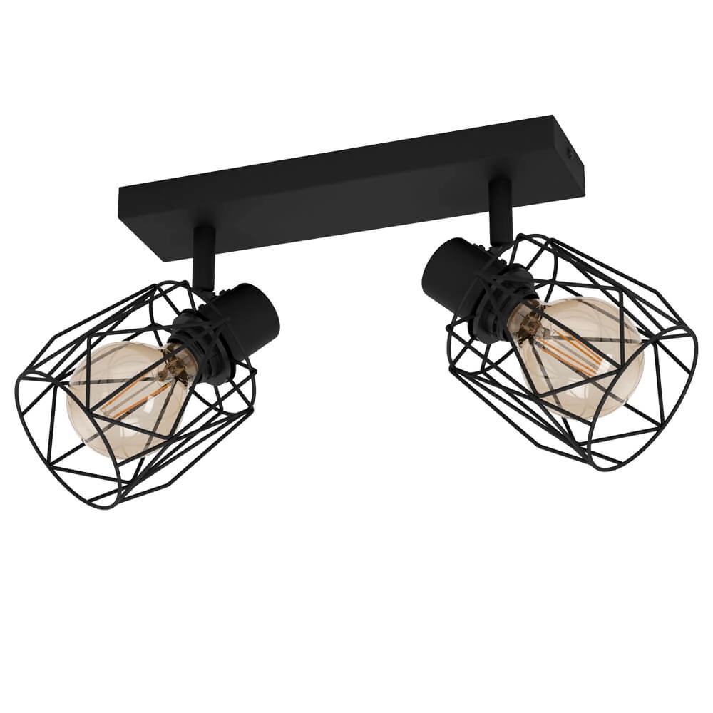2-lichts plafondlamp Tossino zwart 2-lichts plafondlamp Tossino zwart
