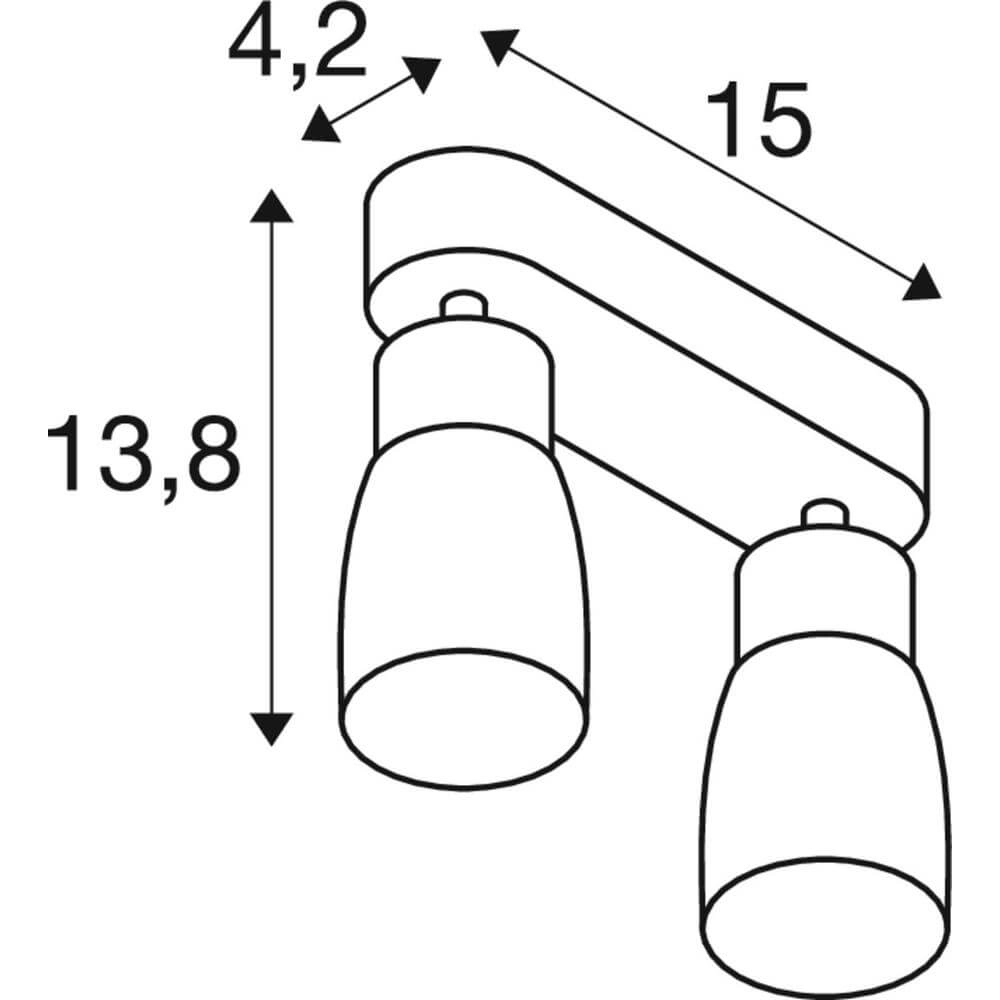 Dubbele spot Puri 2.0 Dome zwart SLV 4024163293570