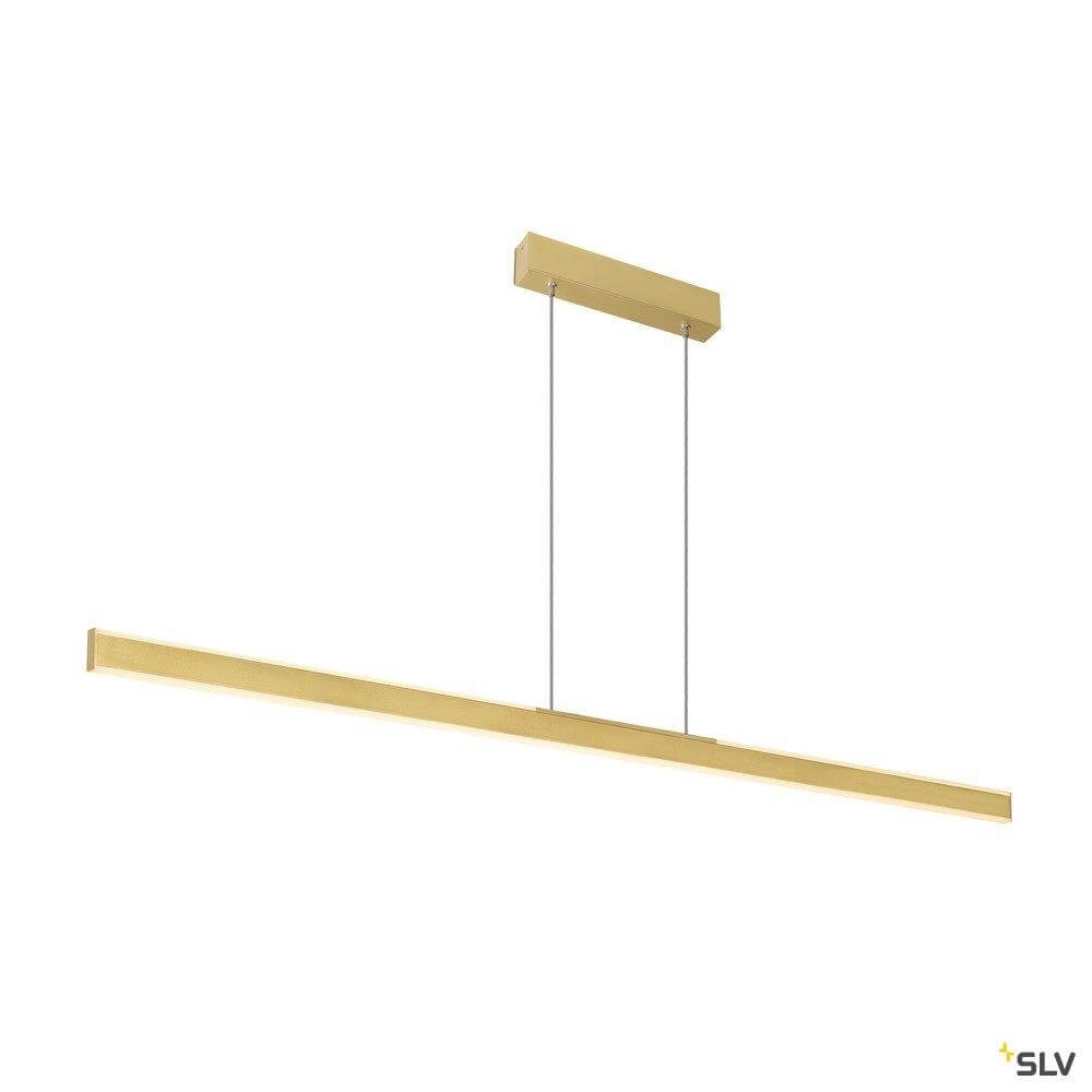 kantoor hanglamp One Linear 2x15w Led 140cm mat messing