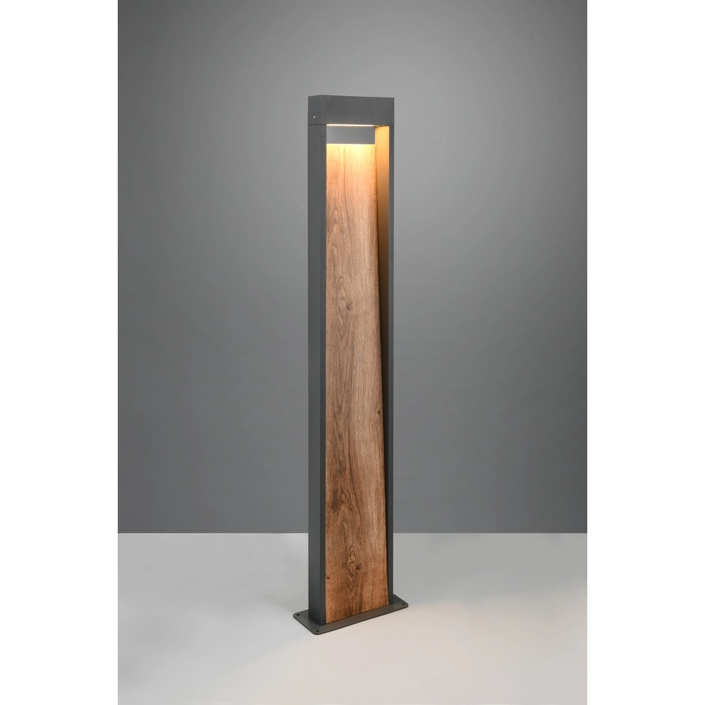 Staande lamp Salmon grijs met hout 100cm Trio 4017807603736