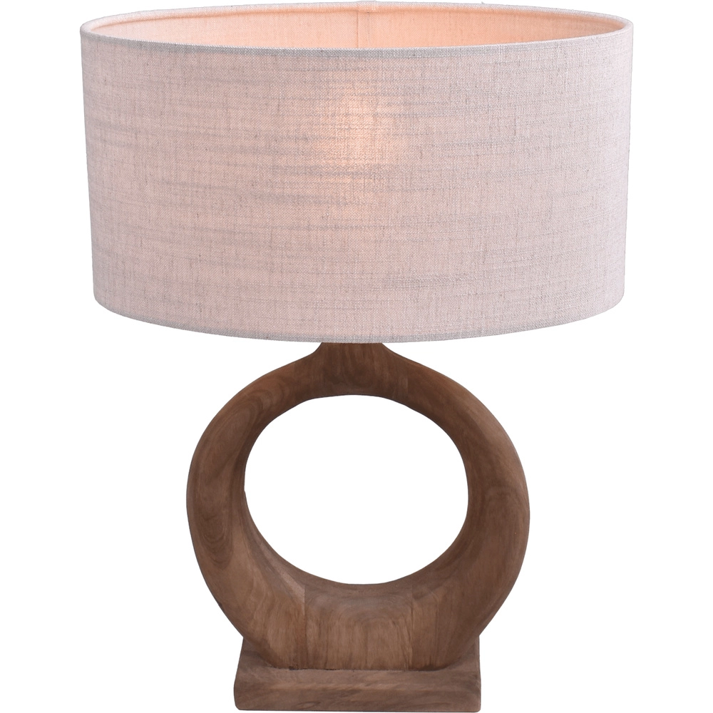Japandi schemerlamp Woodie Round 40cm -hout met natural