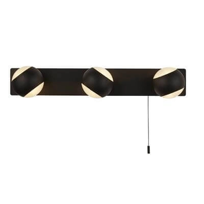 Badkamer wandlamp Flare 3-lichts zwart Searchlight 5053423188584
