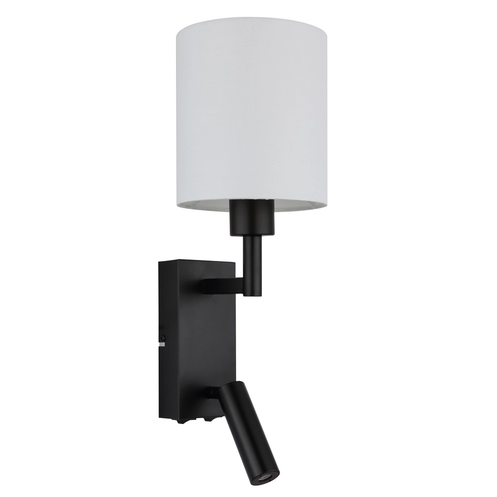 Bedlampje Zamora zwart met witte kap Globo 9007371569892