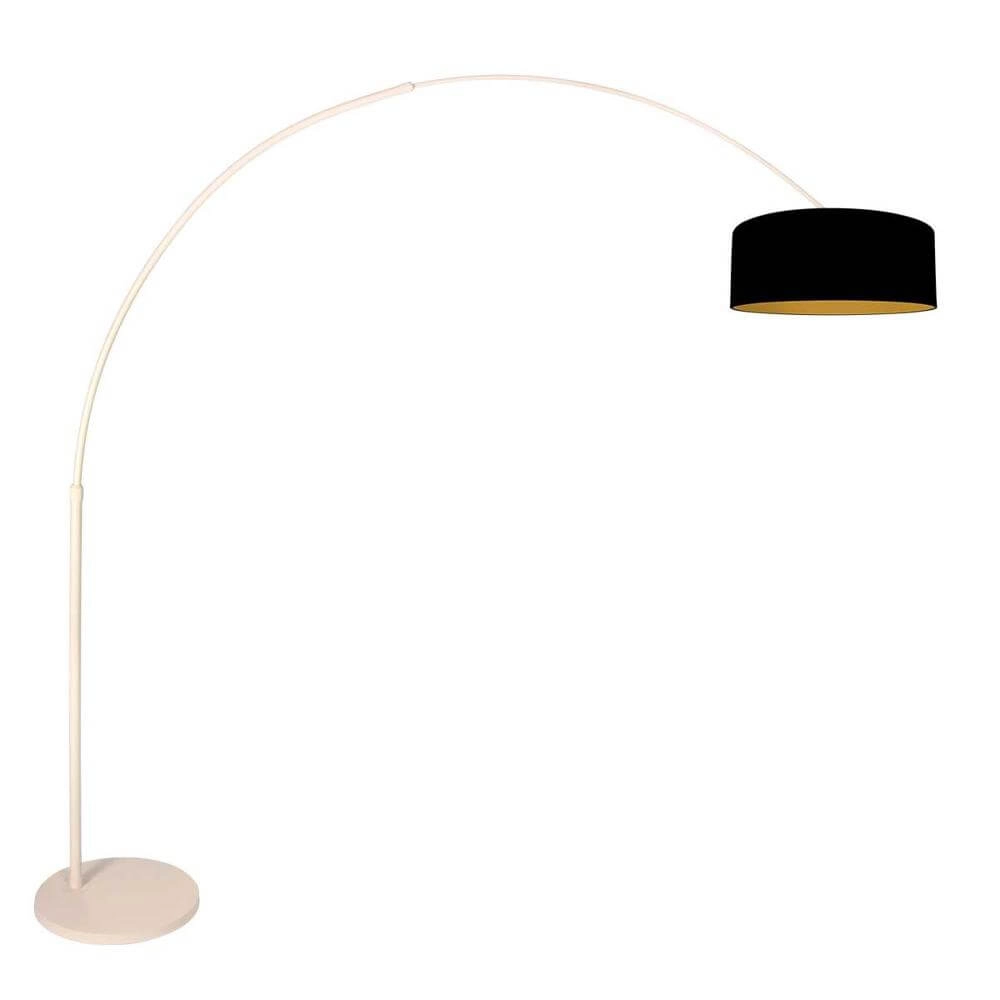 Booglamp Sparkled Light crème met zwarte kap Ø 50cm