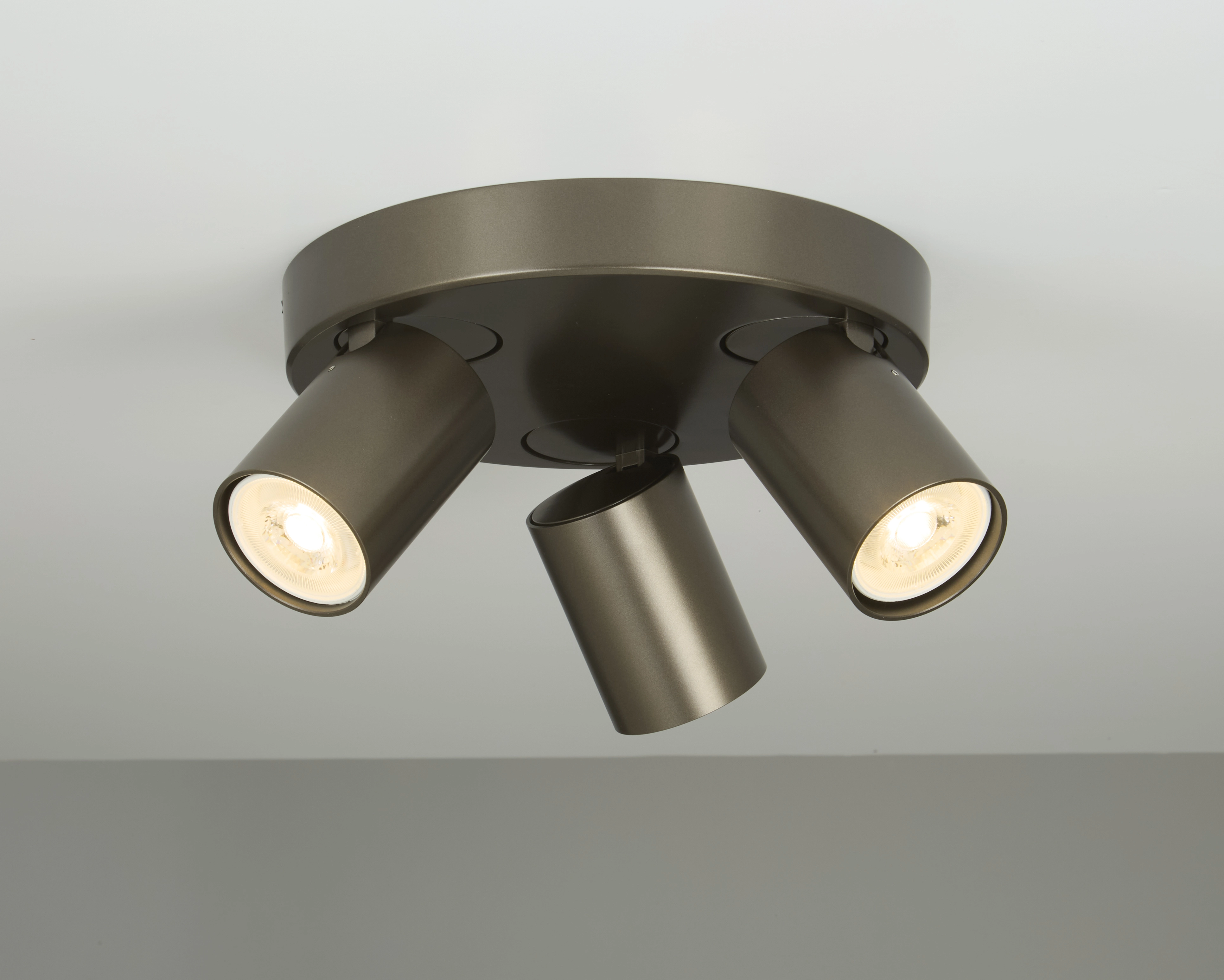 Plafondlamp Moon 3 rond brons