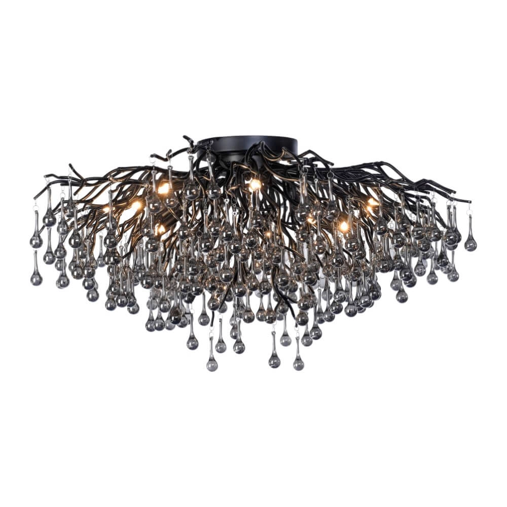 Kroonluchter Icicle zwart 100cm