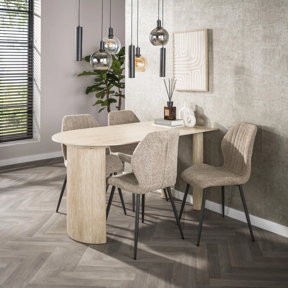 Eettafel hanglamp Sfera met glazen bollen en pendels Lyora 8716803512382