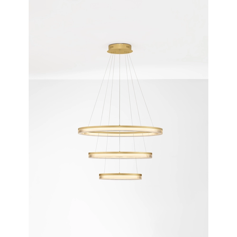 Gouden hanglamp Luana 3-lichts