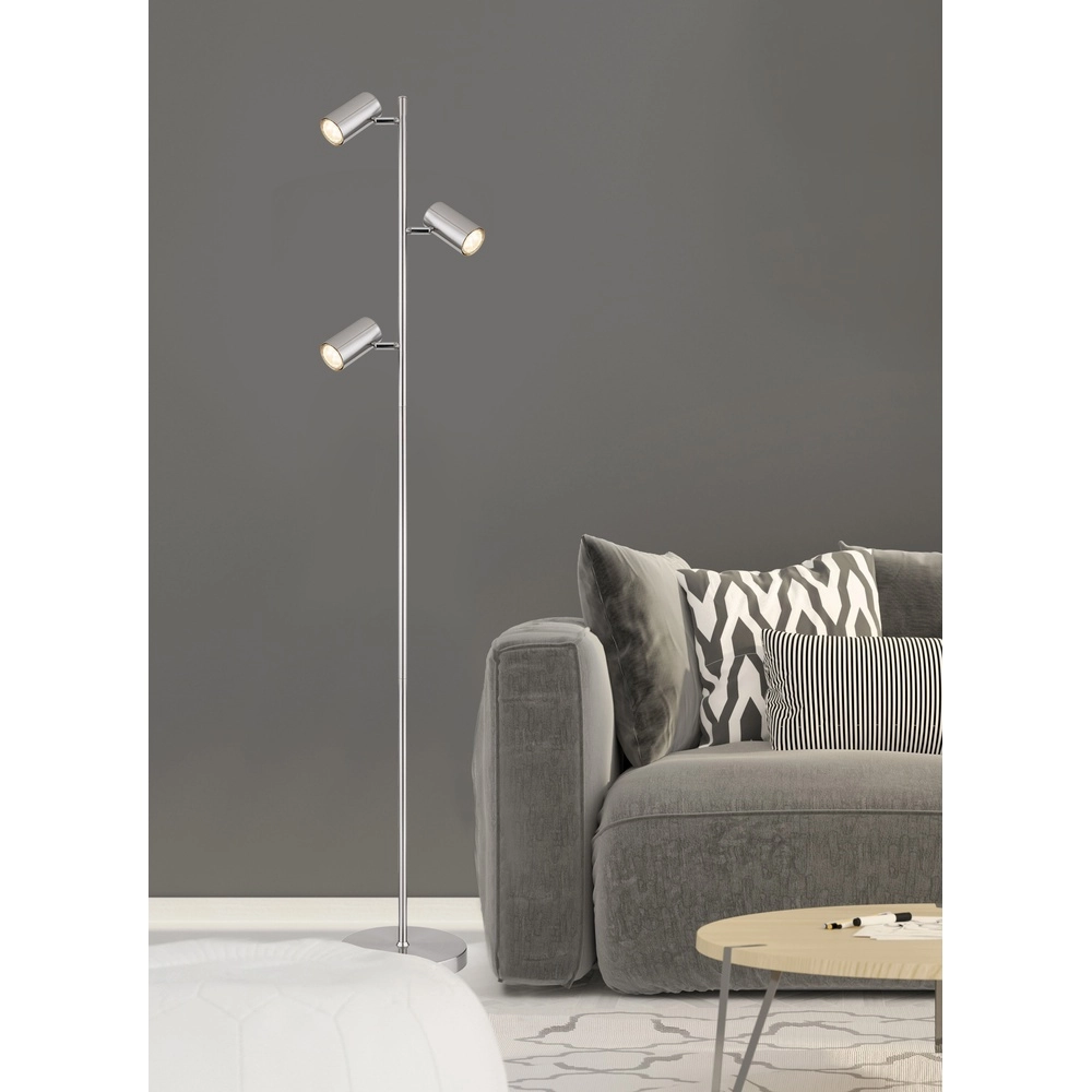 Vloerlamp 3-lichts Robby nikkel Globo 9007371428854