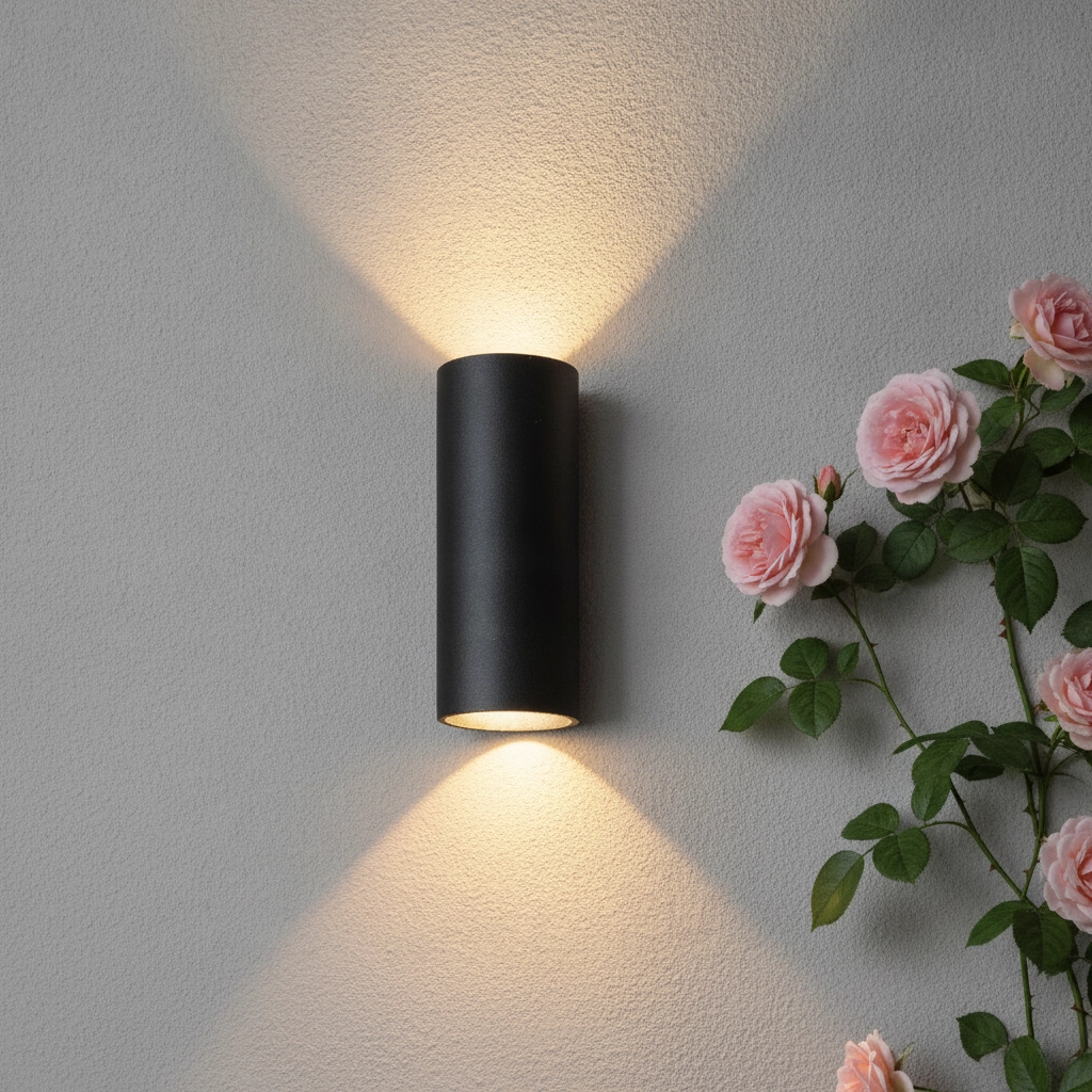Strakke wandspot Brody 2 dim to warm zwart