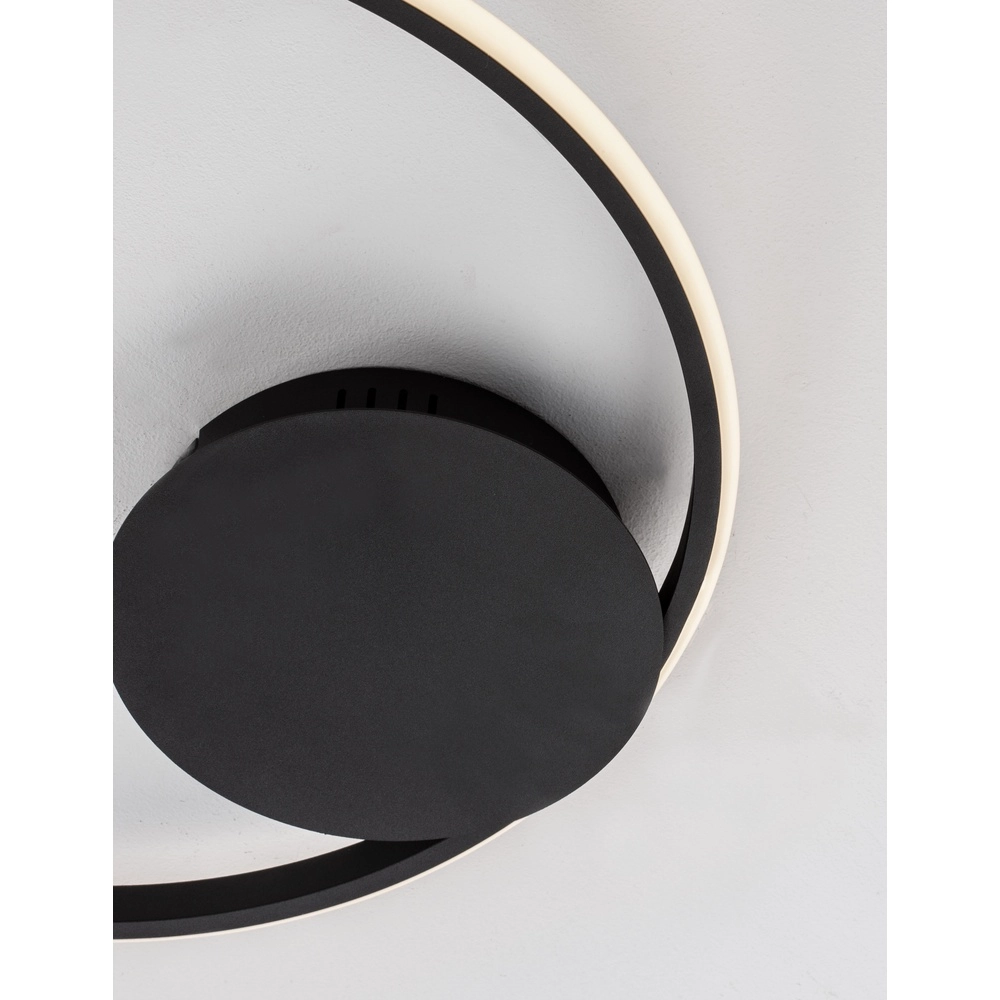 Ronde plafondlamp Fuline zwart Ø 50cm Lyora 5212017419682