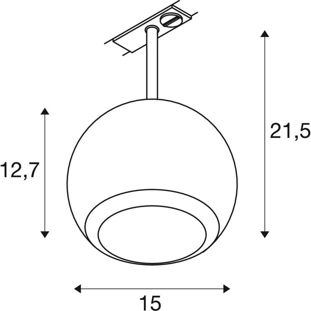 Spot voor rail Light Eye 150 wit Ø 15cm 1-fase SLV 4024163295437