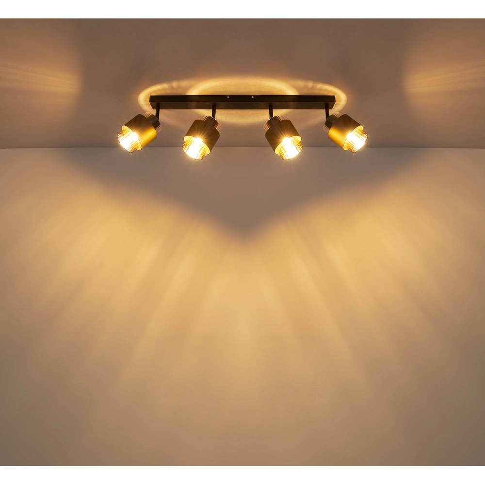Design plafondlamp Milley 4-lichts zwart Globo 9007371589340