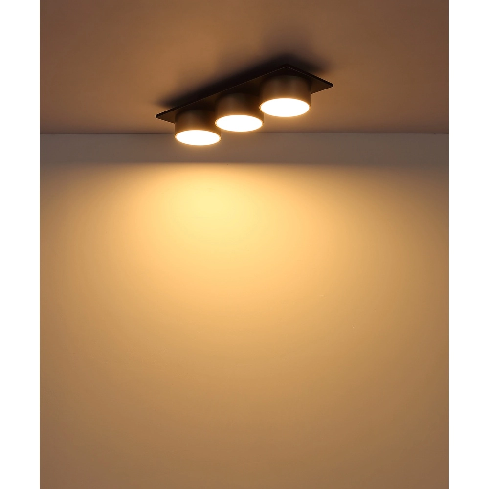 3-lichts plafondlamp Raymond zwart met champagne Globo 9007371533862