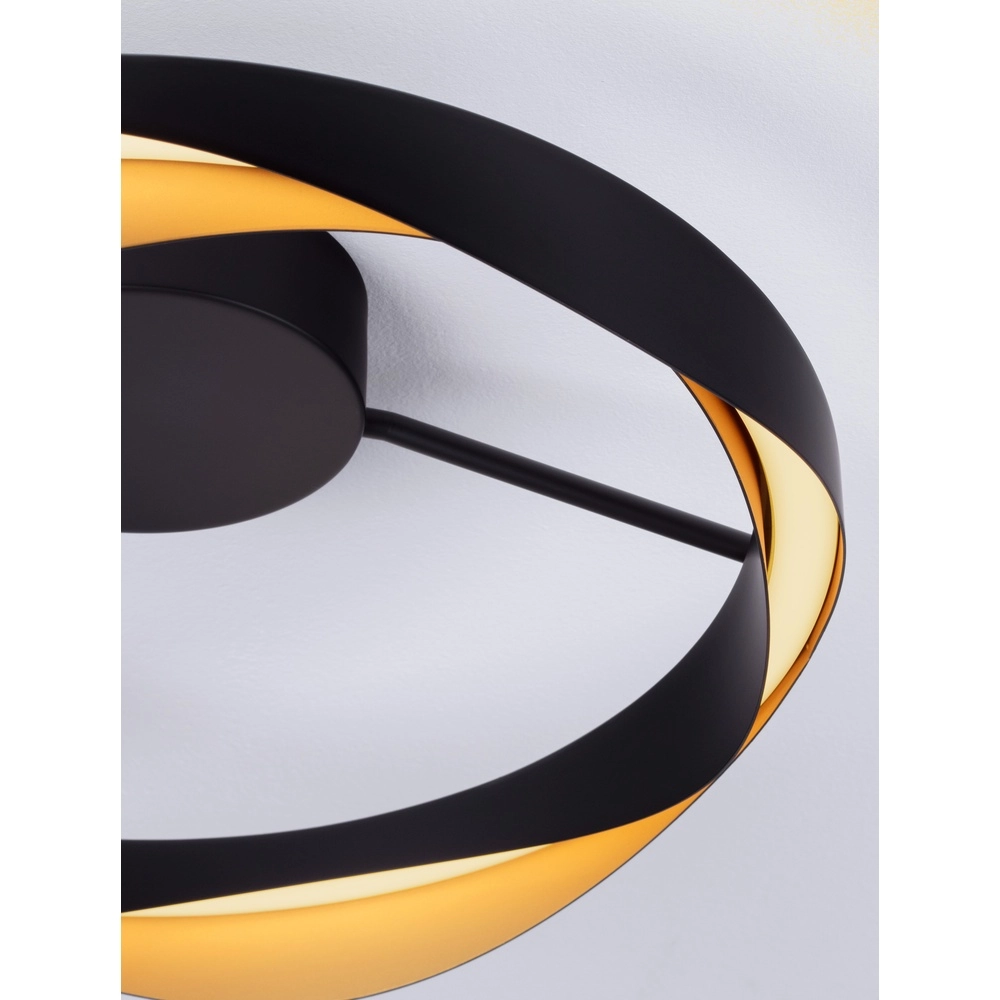 Plafondlamp Radon Ø 45cm zwart met goud Lyora 5212017452528