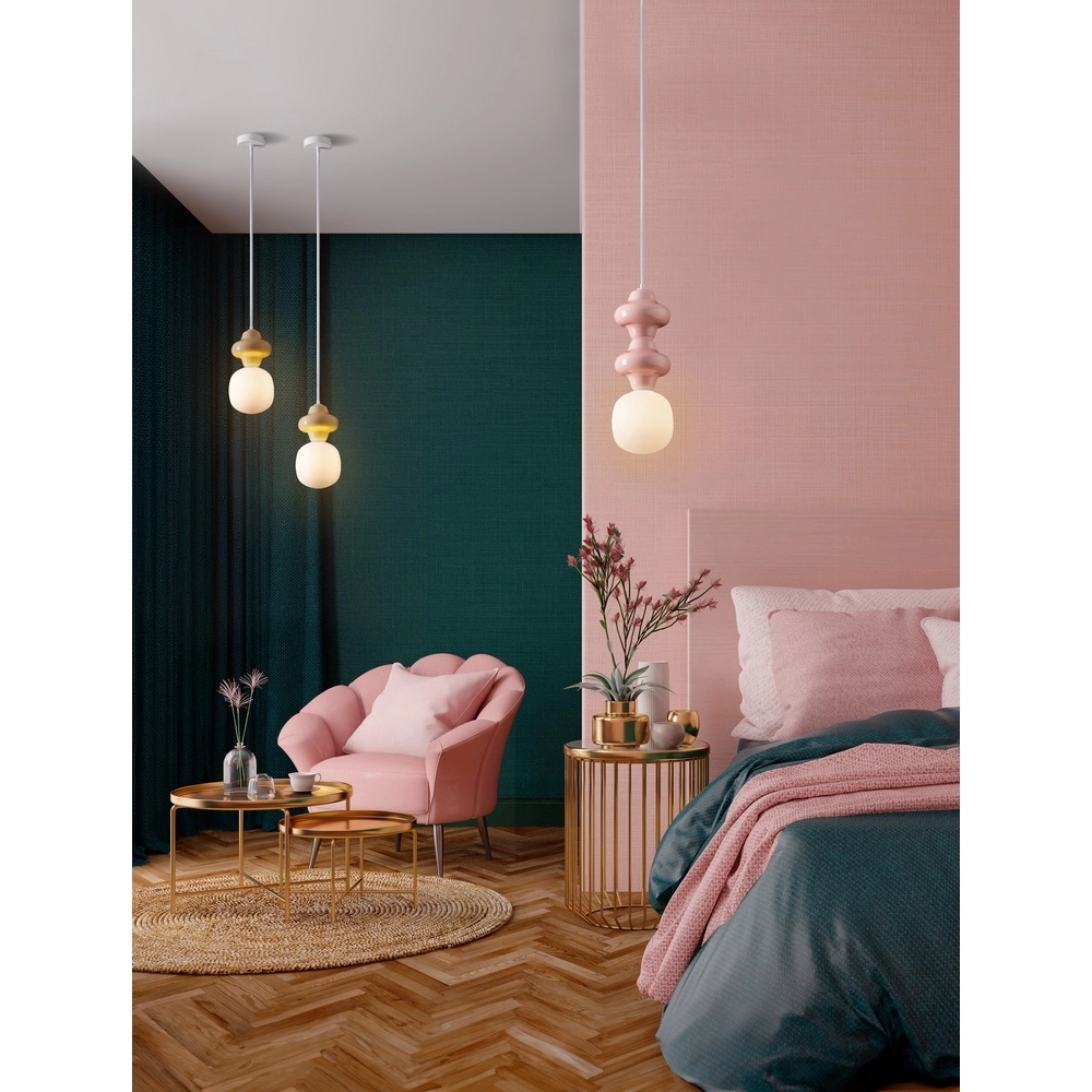 Hanglamp Clio S geel keramiek Lyora 5212017461186