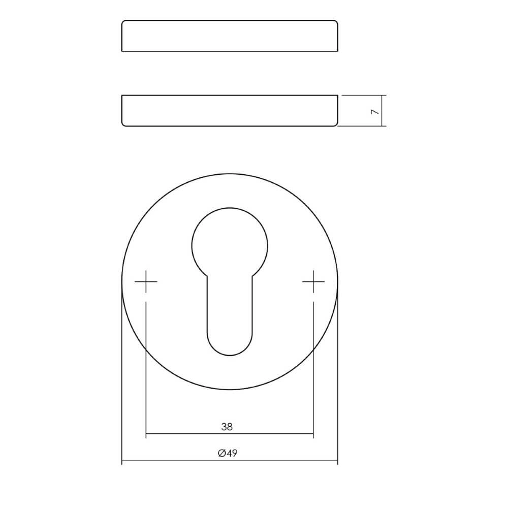 Set van 2 cilinderrozetten Tira rond nikkel Intersteel 8714186648643