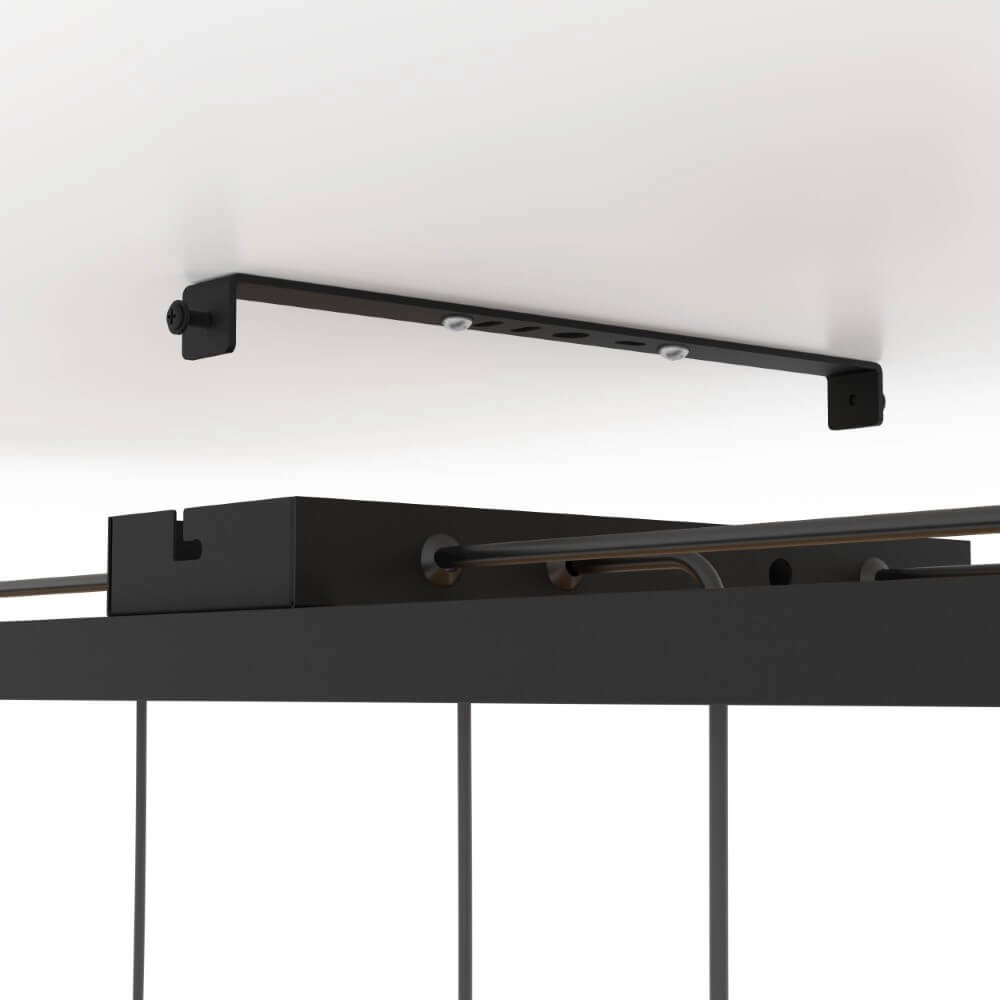 6-lichts hanglamp Consett zwart met hout Eglo 9002759437251