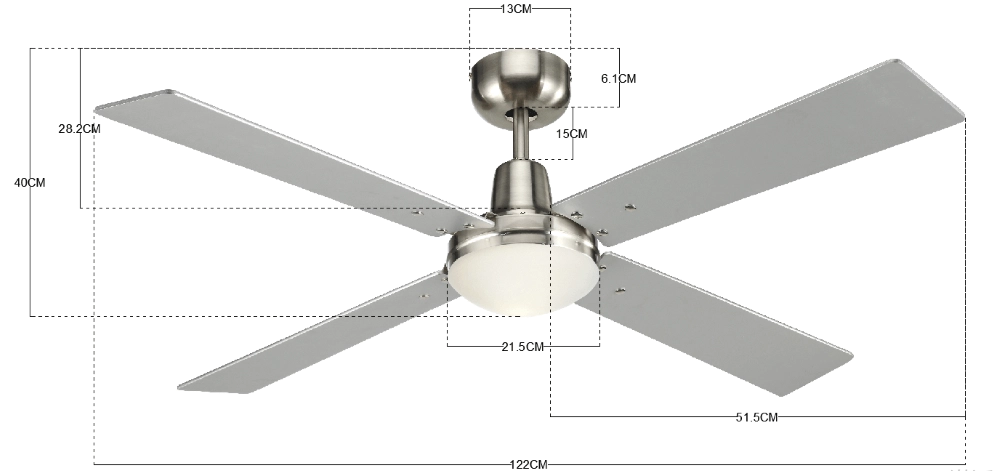 RVS plafondventilator Airfusion Quest II Ø 122cm Beacon 9333509088462