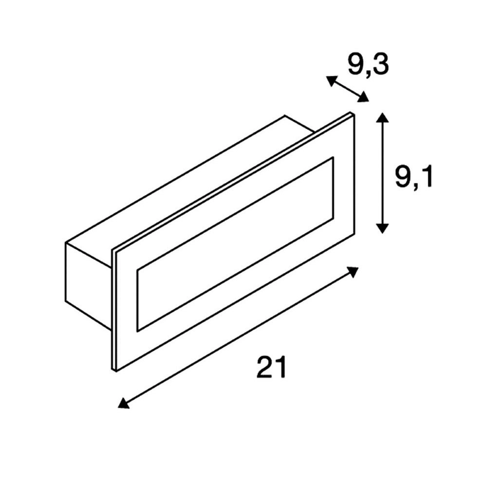 Inbouw wandlamp Brick 950 lumen metaalgrijs SLV 4024163164467