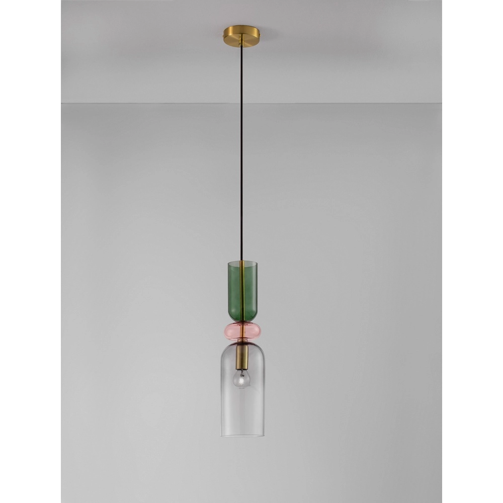 Gekleurde hanglamp Murano lichtgrijs Lyora 5212017434210
