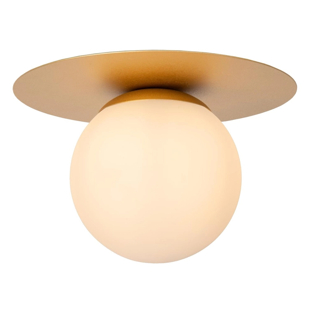 Plafondlamp Tricia goud met witte bol Lucide 5411212791986