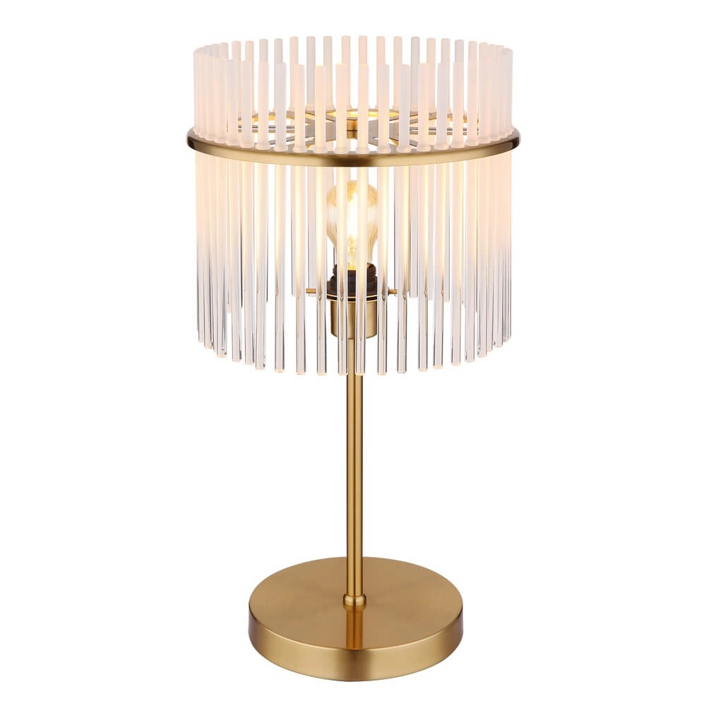Gouden tafellamp Gorley met glas Ø 30cm