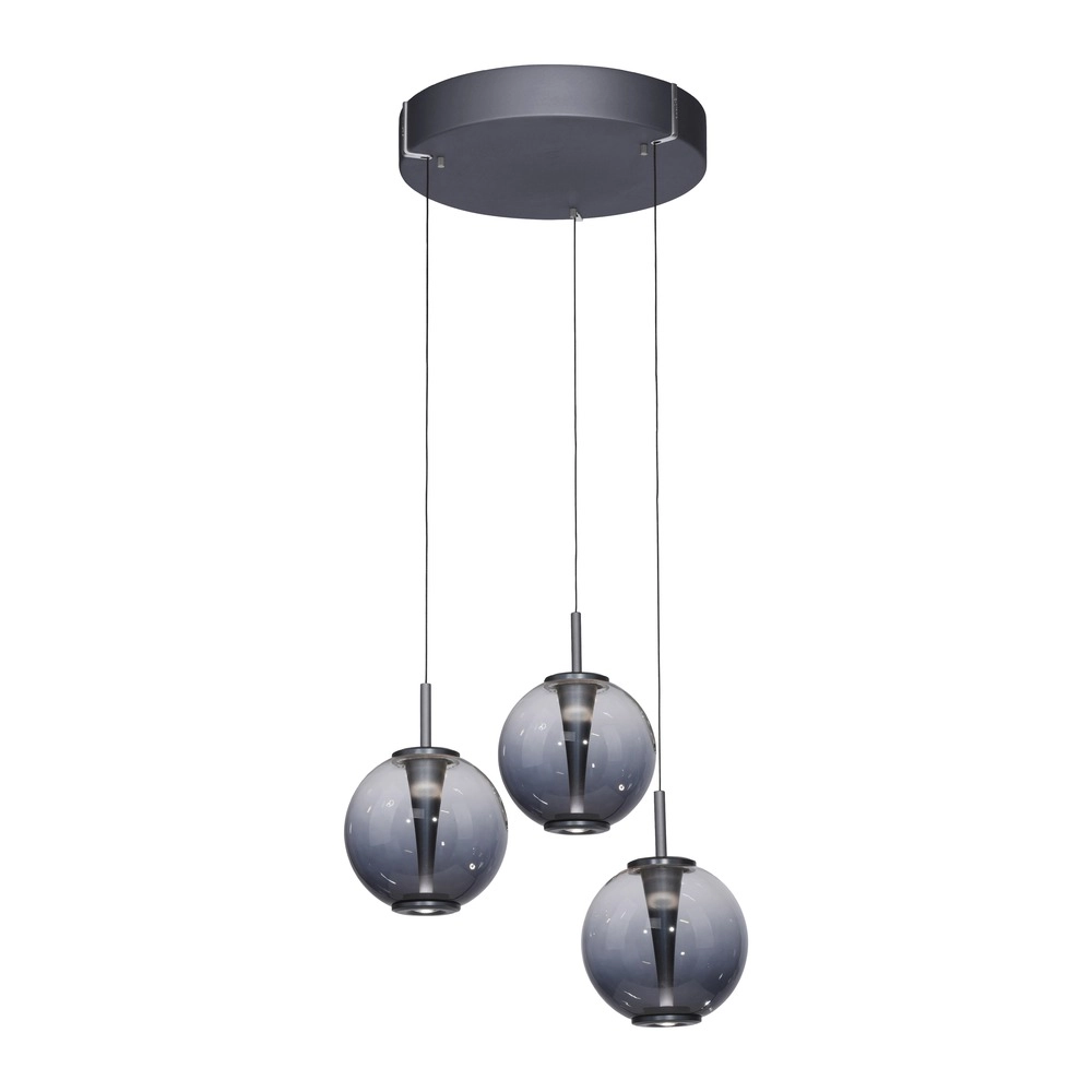 Vide hanglamp Pure E-Infinty mystic grey met smoke glas Paul Neuhaus 4012248398173